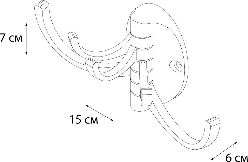 Крючок поворотный пятерной Fixsen FX-505F хром