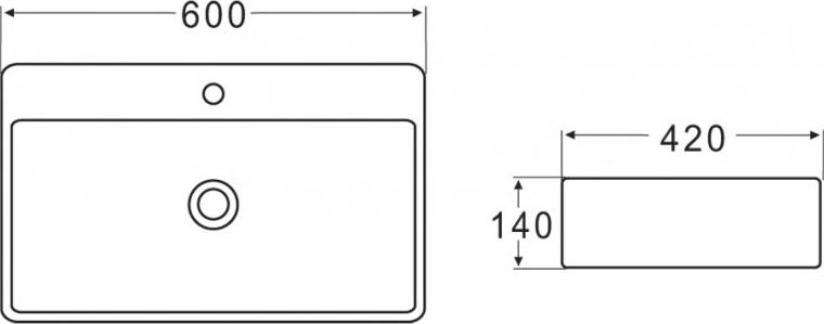 Раковина накладная 60 см Belbagno BB1338