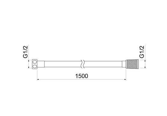 Шланг для душа 150 см Акватек AQ2105MB, черный