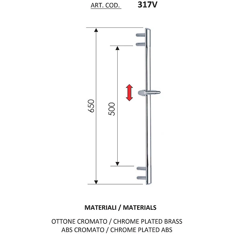 Штанга душевая Remer 317V хром