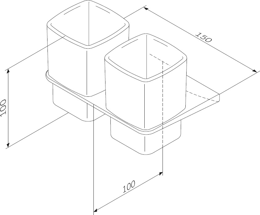 Стакан двойной Am.Pm Inspire 2.0 A50A343422, черный матовый