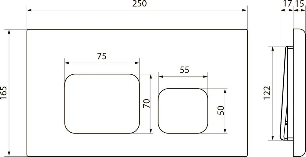 Клавиша смыва Point Афина PN44041G, золото