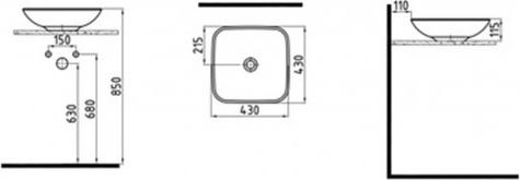 Раковина 43 см Bien Flame FALG04301FD1G2000