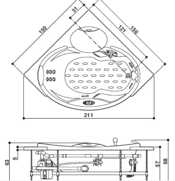 Акриловая ванна Jacuzzi Celtia 9F43-141A белый