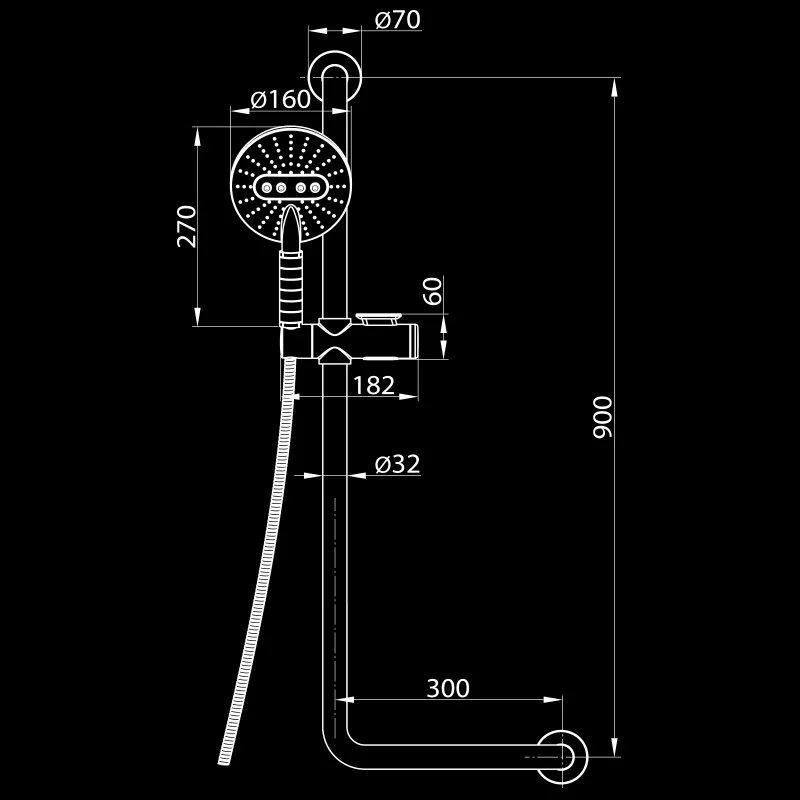 Душевой гарнитур Elghansa Shower Rail SB-329 хром