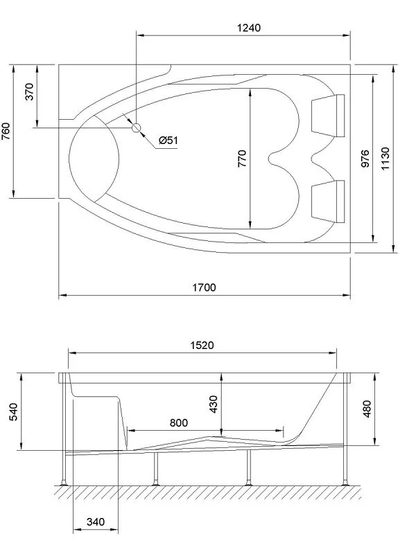 Акриловая ванна Royal Bath SKS RB652100SB-L белый