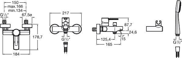 Смеситель Roca Targa 5A0160C02 для ванны с душем