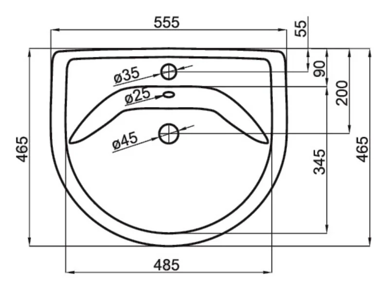 Раковина Della Glance DE811055000 белый