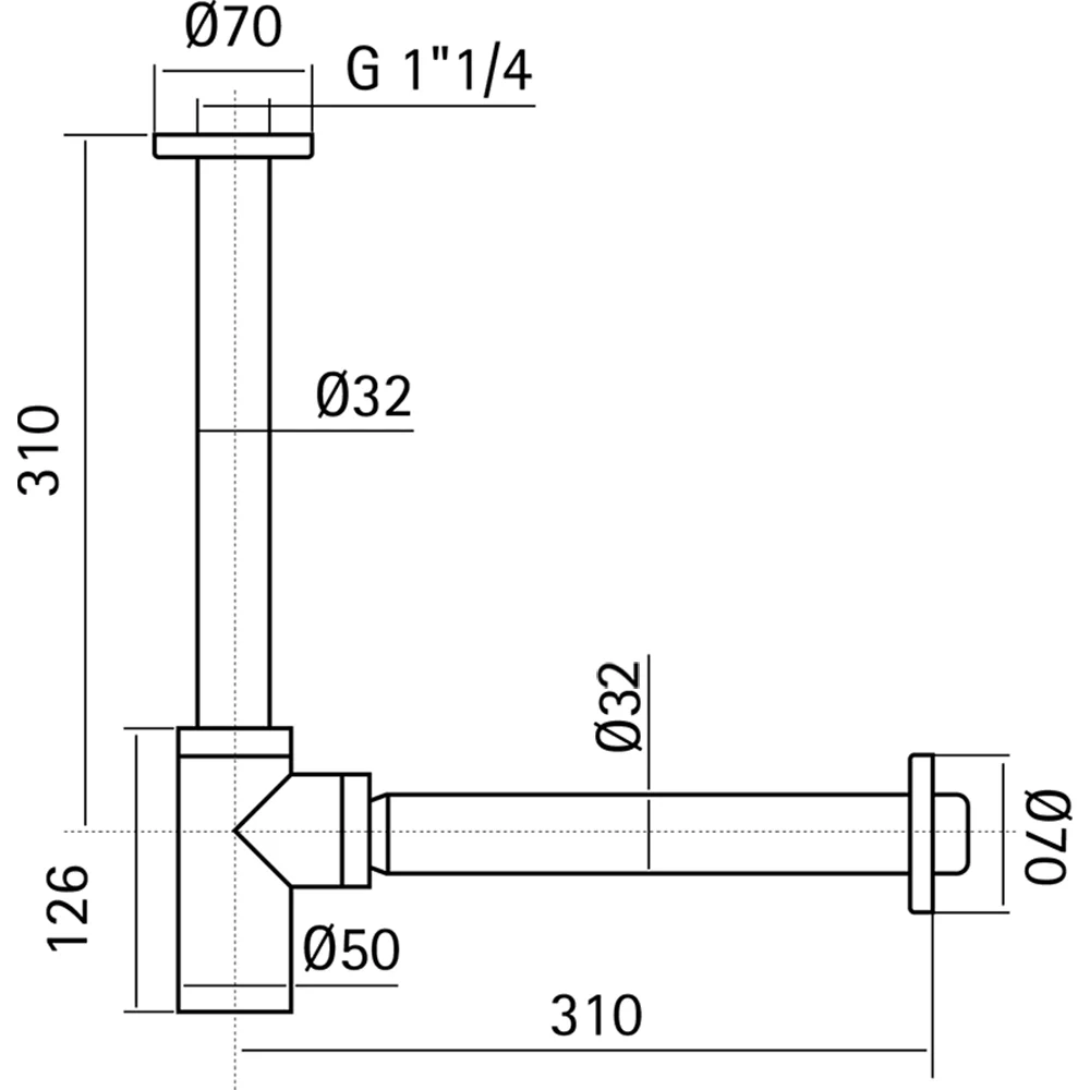 Сифон для раковины Huber Lynox ZB004130D1 серый