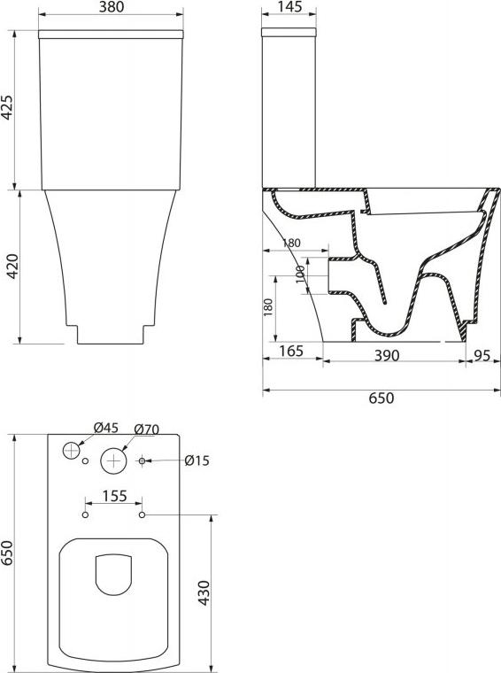 Унитаз-компакт BelBagno Regina BB104CP с бачком BB104T