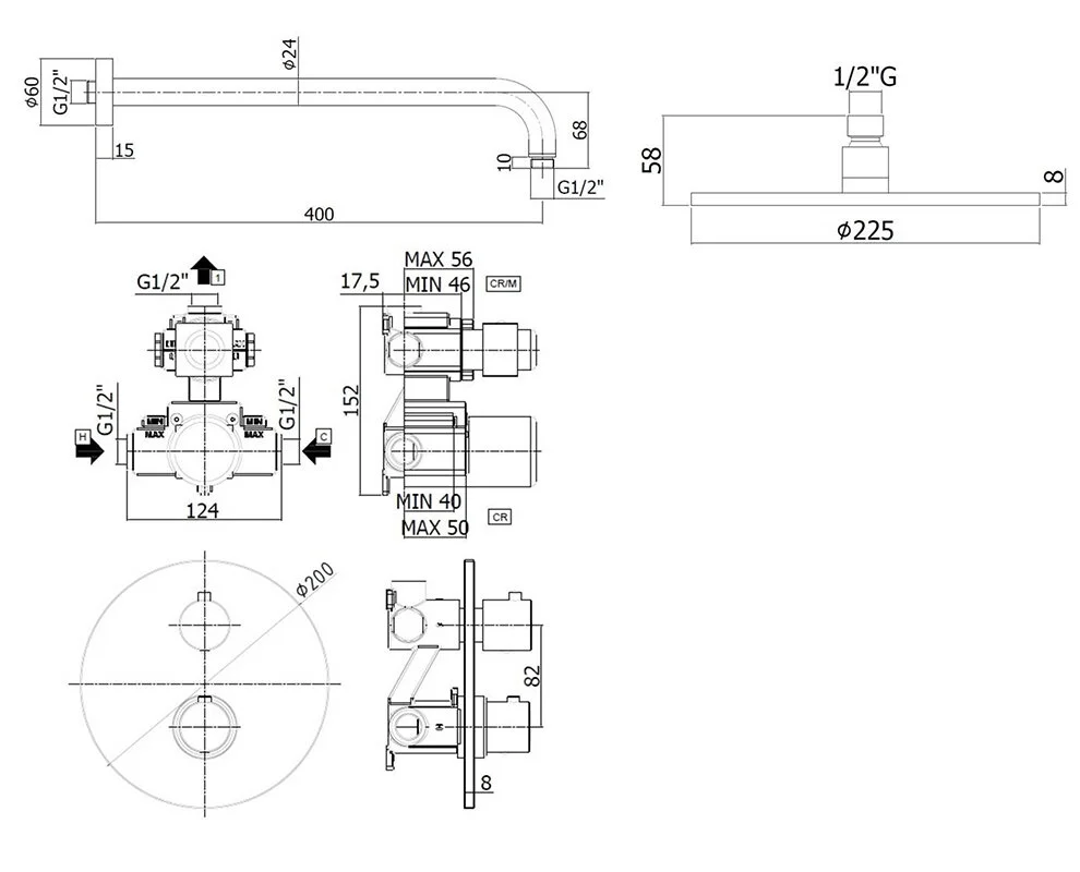 Душевая система Paffoni KIT LIG KITLIQ013BO белый