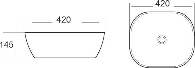 Раковина накладная 42 см Belbagno BB1268-1