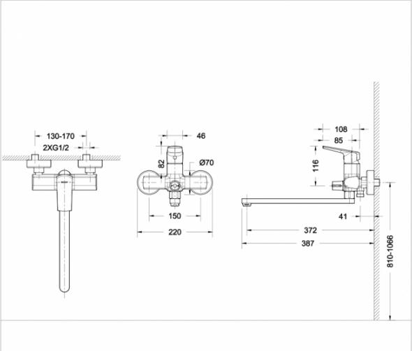 Смеситель Bravat Real F6121179CP-01L для ванны