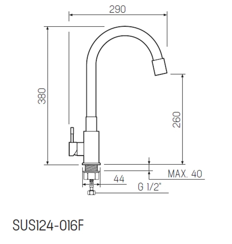 Смеситель для кухни РМС SUS124BL-016F черный