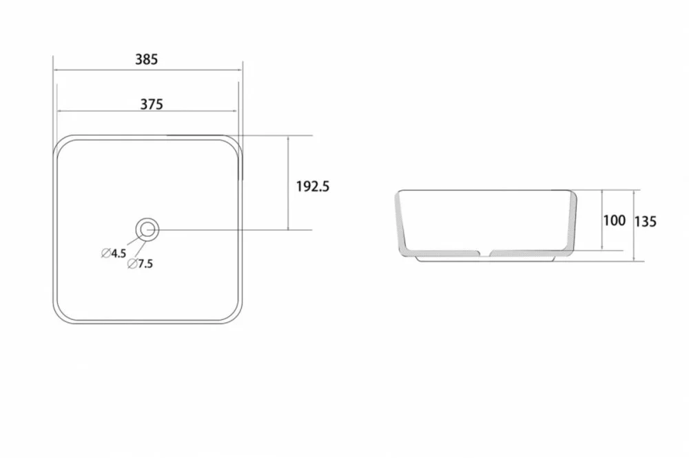 Раковина накладная Abber Rechteck AC2211 белый