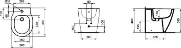 Напольное биде Ideal Standard Connect Space E120001