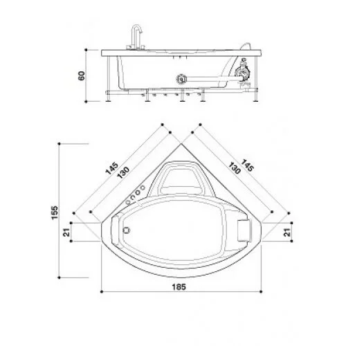 Акриловая ванна Jacuzzi Uma 03-689738 белый