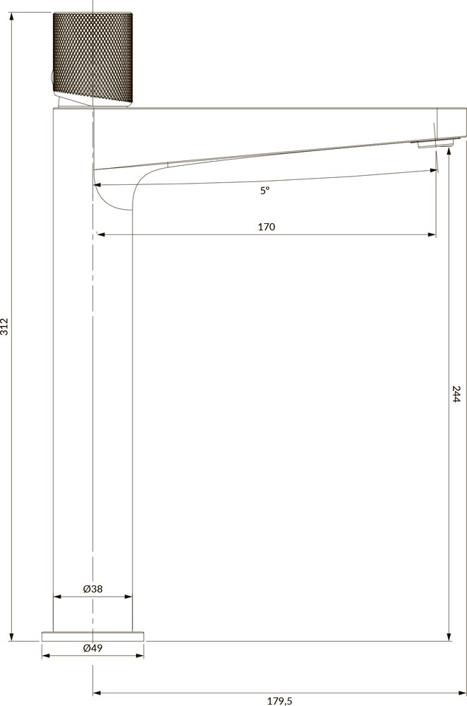 Смеситель для раковины Omnires Contour CT8012GLB, золото