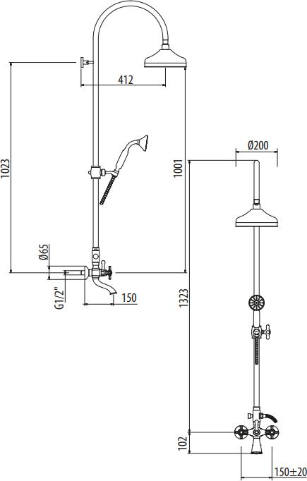 Душевая система Gattoni TRD TR508/18C0 хром