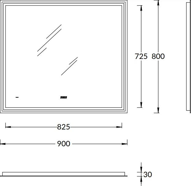 Зеркало 90 см Kerama Marazzi Tecno TE.mi.90, белый