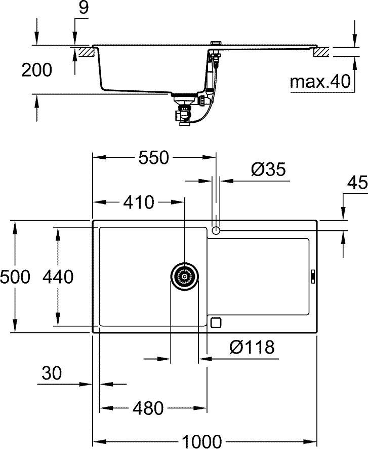 Кухонная мойка Grohe K500 31645AP0