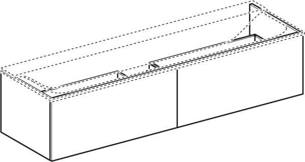 Тумба для комплекта 160 см Geberit Xeno² 500.346.00.1 серый