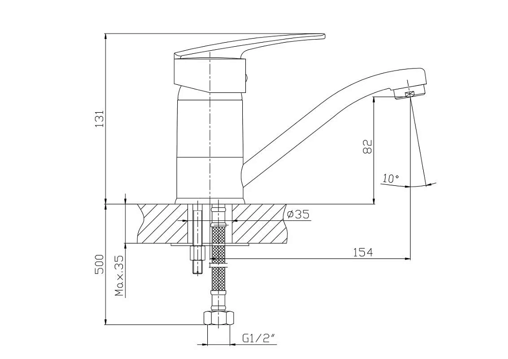 Смеситель для раковины Haiba HB06 HB4506 хром