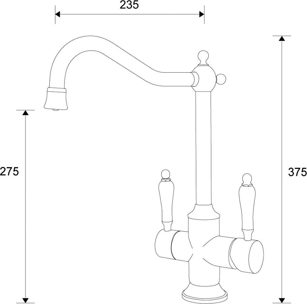 Смеситель Zorg Sanitary ZR 344 YF Steel для кухонной мойки