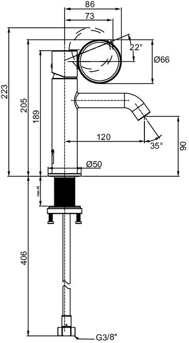 Смеситель для раковины Jacob Delafon Vivienne Signature E38682-LB3-2MB латунь