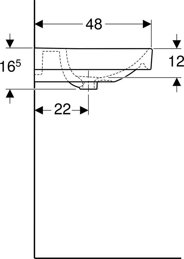 Раковина 48x60 Geberit Smyle Square 500.229.01.1, белый