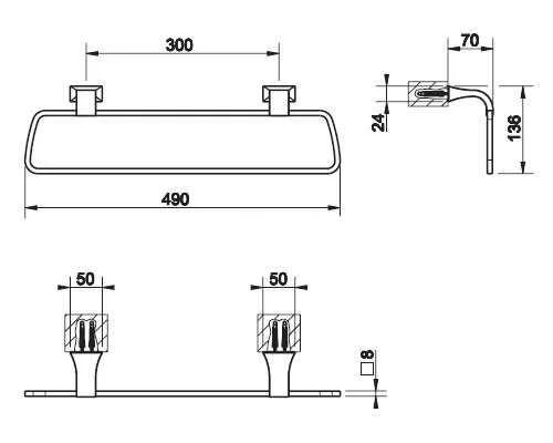 Полотенцедержатель Gessi Mimi 33300-031 хром