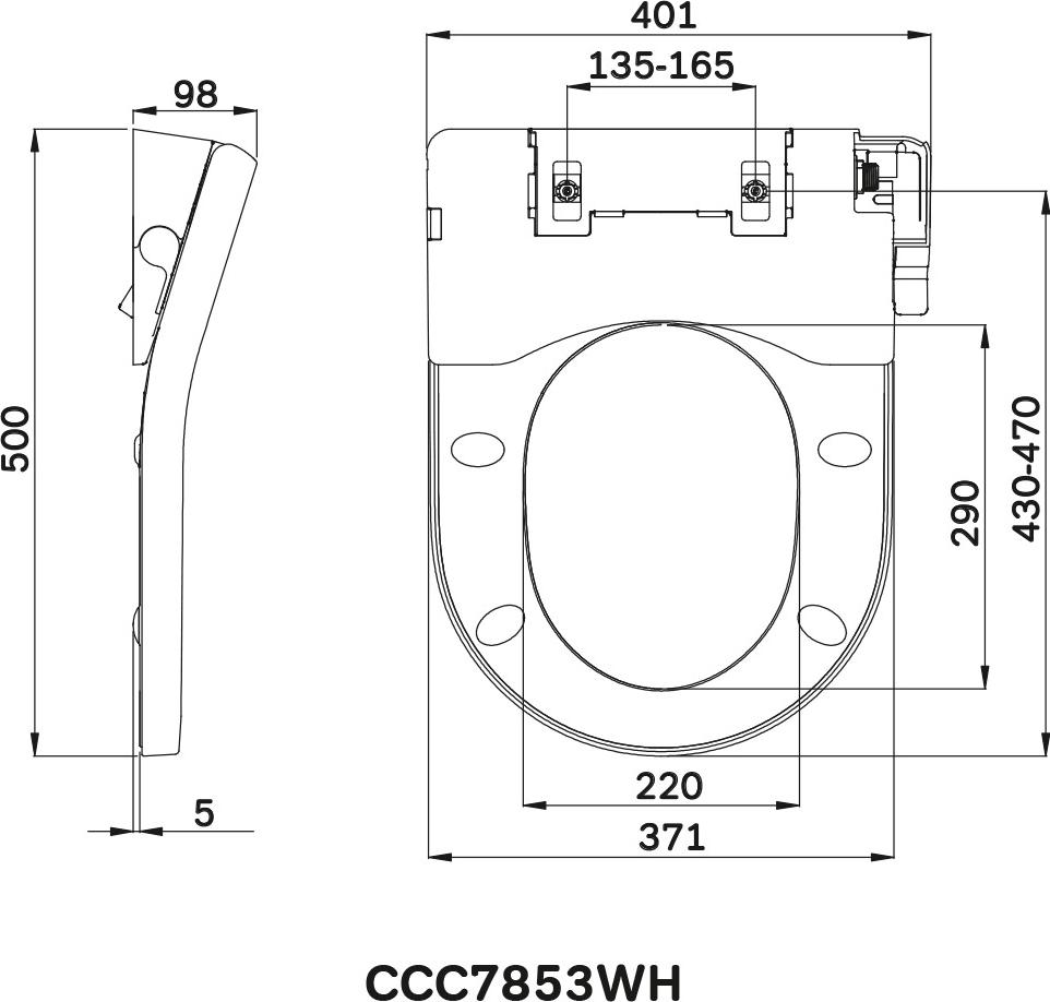 Крышка-сиденье AM.PM CCC7853WH с микролифтом и функцией биде, белый