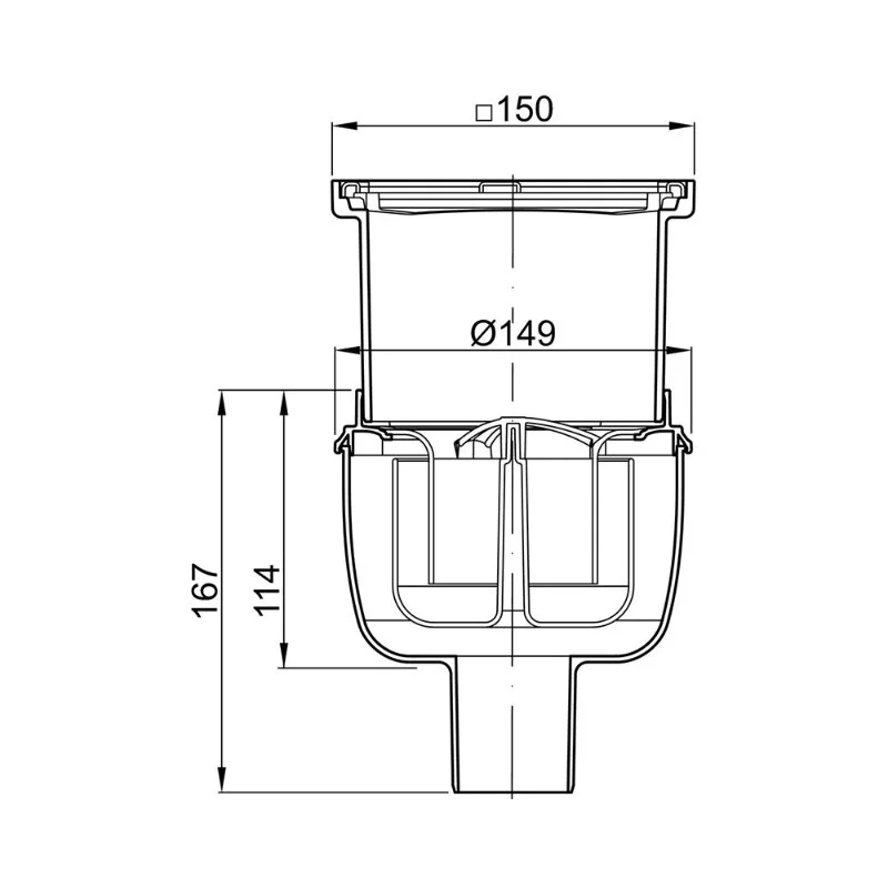 Трап Aco Easyflow для душа, 15 x 15 см, нержавеющая сталь, 2500.55.77