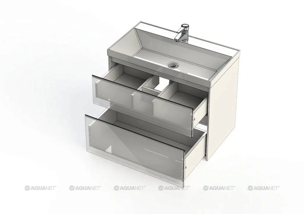 Тумба под раковину Aquanet Гласс 238361 белый