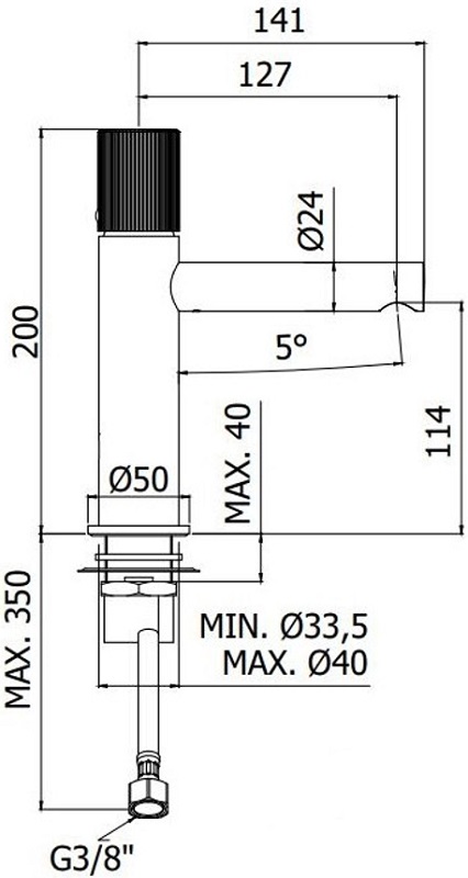 Смеситель для раковины Paffoni Jo JO071NO черный