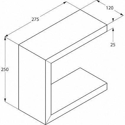 Настенная полка 27 см Kludi E2 L56UF142, бордо