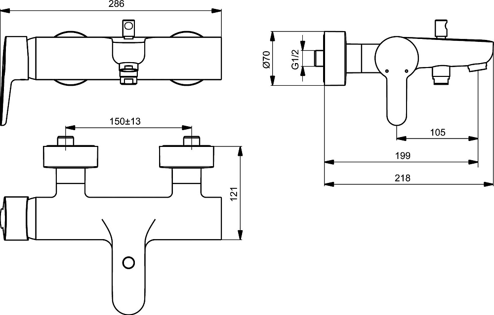 Смеситель Ideal Standard Connect Blue B9921AA для ванны с душем