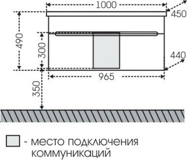 Тумба под раковину СанТа Лондон 224008л 96.5 см белый