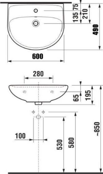 Раковина Jika Lyra Plus 60 1438.3