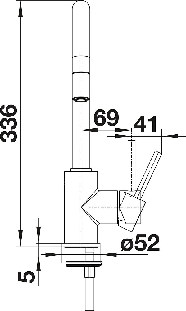 Смеситель Blanco Mida-S Silgranit 521462 тёмная скала