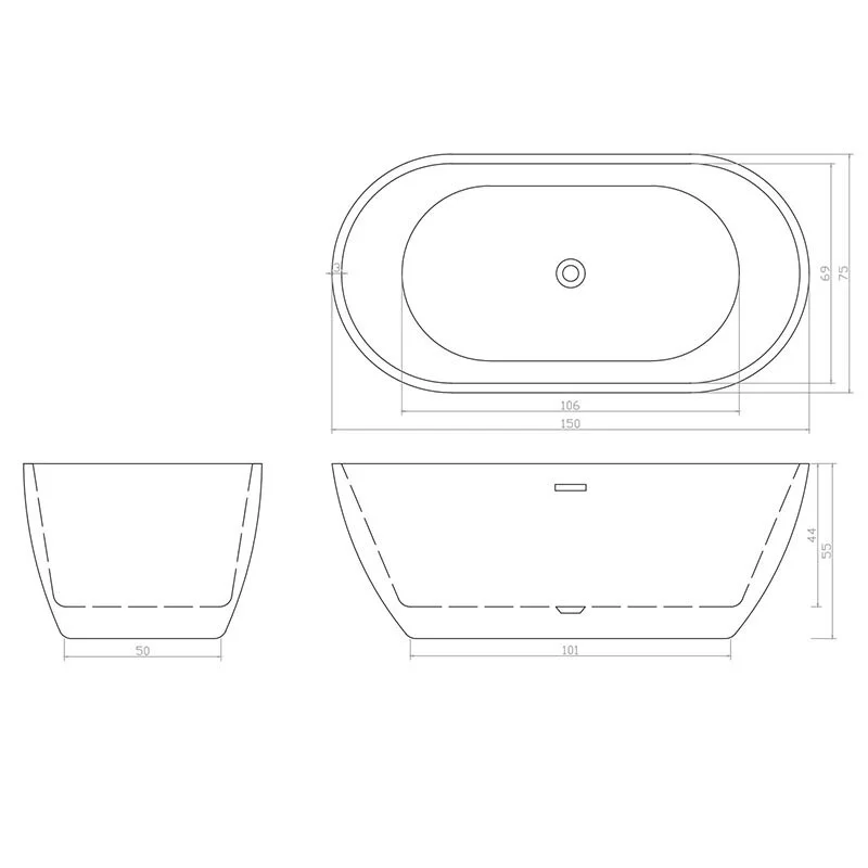 Акриловая ванна Cerutti Spa Diseo CT9902 белый