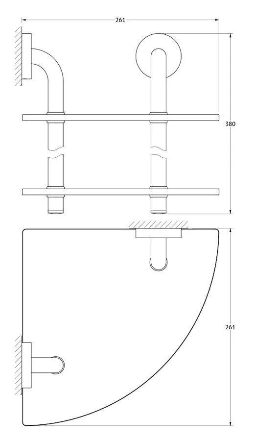 Полка Ellux Elegance ELE 052 хром