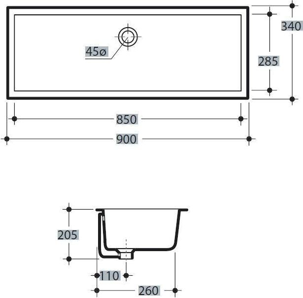 Раковина 90 см Kerasan Slim 23001