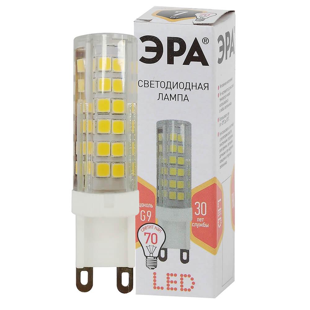 Лампа светодиодная ЭРА G9 7W 2700K прозрачная LED JCD-7W-CER-827-G9 Б0027865