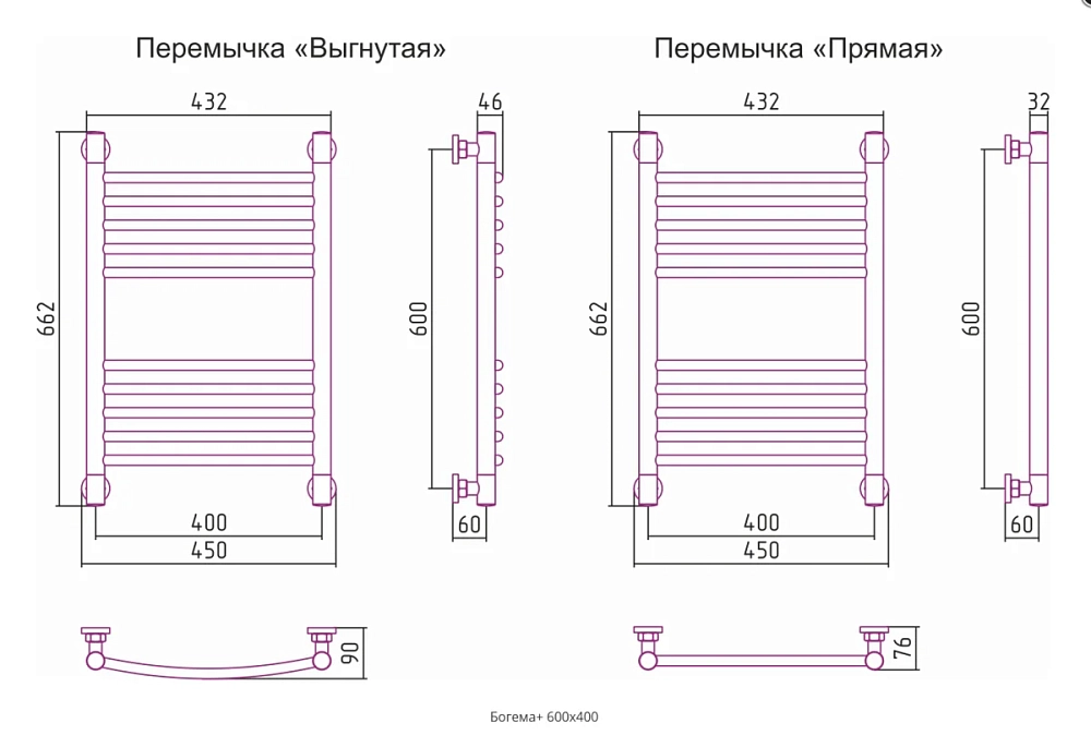 Полотенцесушитель водяной Сунержа Богема+ 00-0220-6040 хром