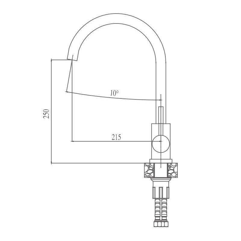 Смеситель для кухни Haiba HB70304-3 сталь