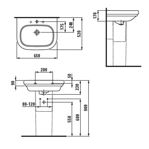 Раковина Laufen Lb3 8.1268.5.000.104.1 белый