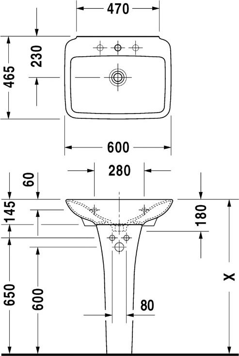 Раковина 60 см Duravit PuraVida 2701600000