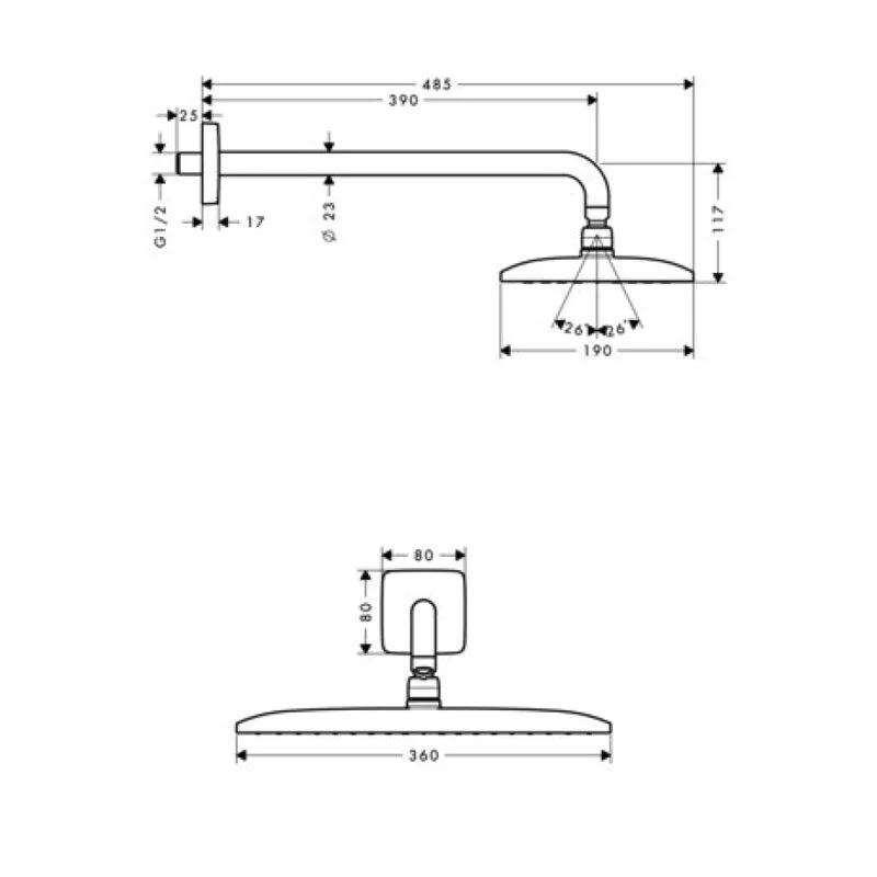 Душ верхний Hansgrohe Raindance 26605000 хром