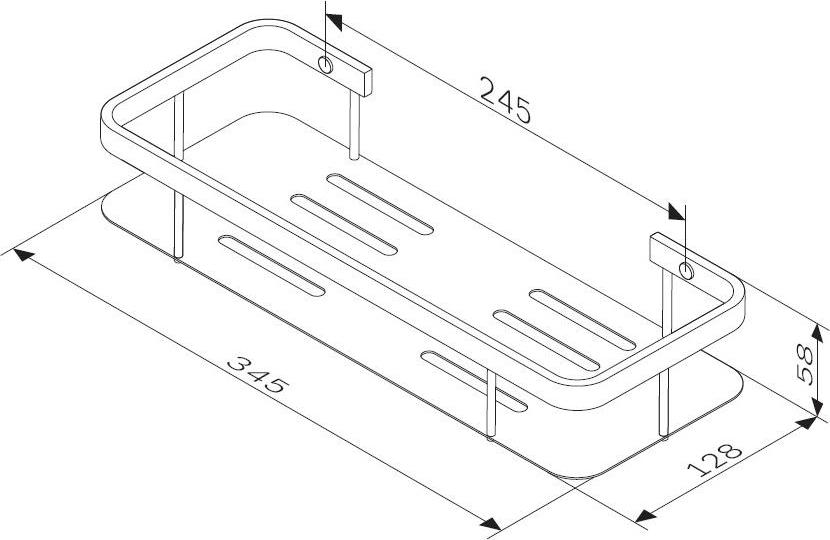 Полка AM.PM Sense L A7453222 двухъярусная, черный